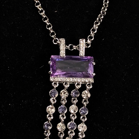 Stunning Amethyst & Diamond Statement Necklace - Picture 3 of 5